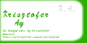 krisztofer ay business card